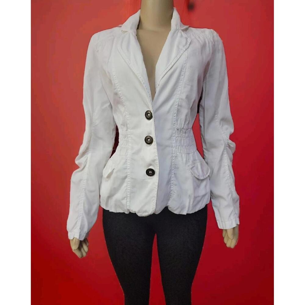XCVI White Cotton Pre-shrunk Size M Women's Casual Blazer Jacket #R2